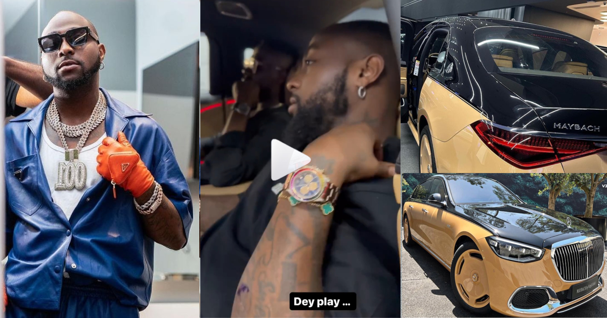 “Dangote should advise this boy” – Reactions as Davido Splashes N394m on Brand New 2023 Maybach Virgil Abloh (Watch)