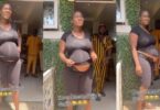 Mixed reactions as actress Mercy Johnson is spotted in heavily pregnant props