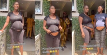 Mixed reactions as actress Mercy Johnson is spotted in heavily pregnant props