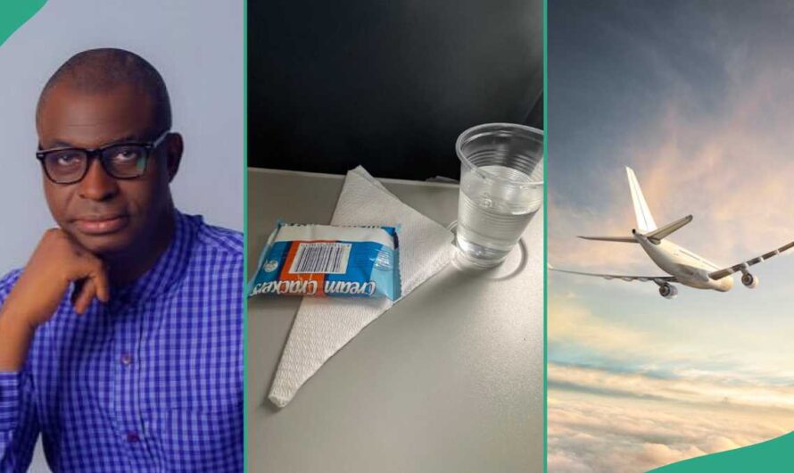 Man Shares Photo of Food He Was Served By Nigerian Airline After Flight Was Rescheduled to 2pm