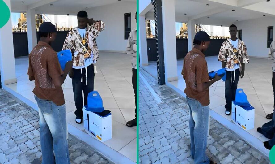 Moment Young Man Gifted His Childhood Friend New iPhone 14 Pro Max, He Almost Cried