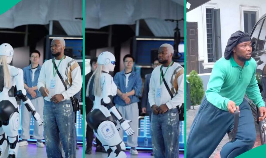 Brain Jotter Buys Female Robot in China, Video Leaves Nigerians Talking: “She Set, See Her Backside”