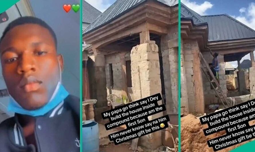 Nigerian Man Builds House for Dad in Secret, Shows Off Uncompleted Project, Video Inspires Many