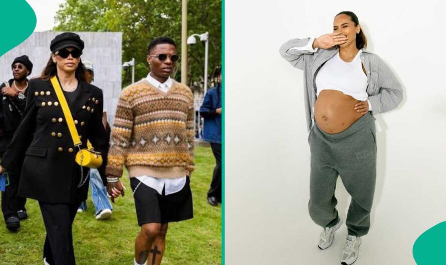 Wizkid’s Jada P Flaunts Pregnancy Glow, Shows off Huge Bump in Blush Pink Fit: “You Never Born?”