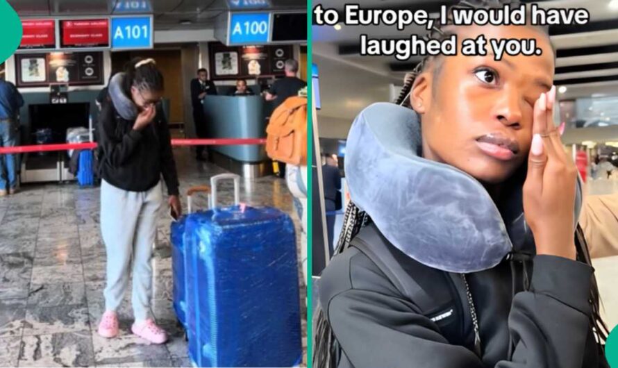 Nigerian Lady Who Didn’t Believe She Would Go Abroad Emotional as She Relocates to Europe in Video