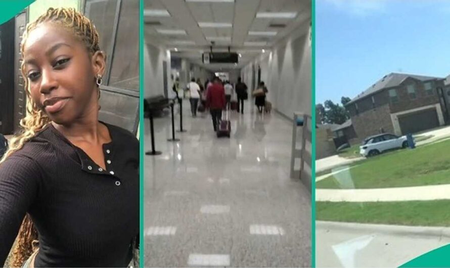 Nigerian Lady Finally Fulfils Dream of Leaving Country to America, Video Shows Relocation Journey