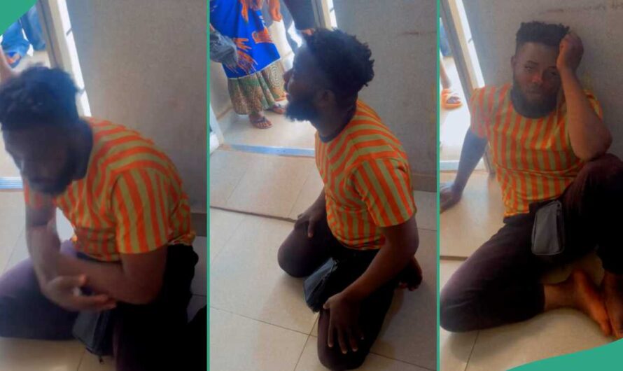 Nigerian Man Sits On Bare Floor to Celebrate As Wife Gives Birth After 16 Hours of Labour