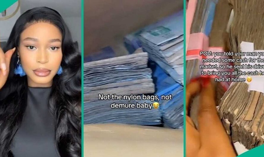 Nigerian Lady Displays Nylons Filled with Cash, Shares Source of Money in Viral Video, People React