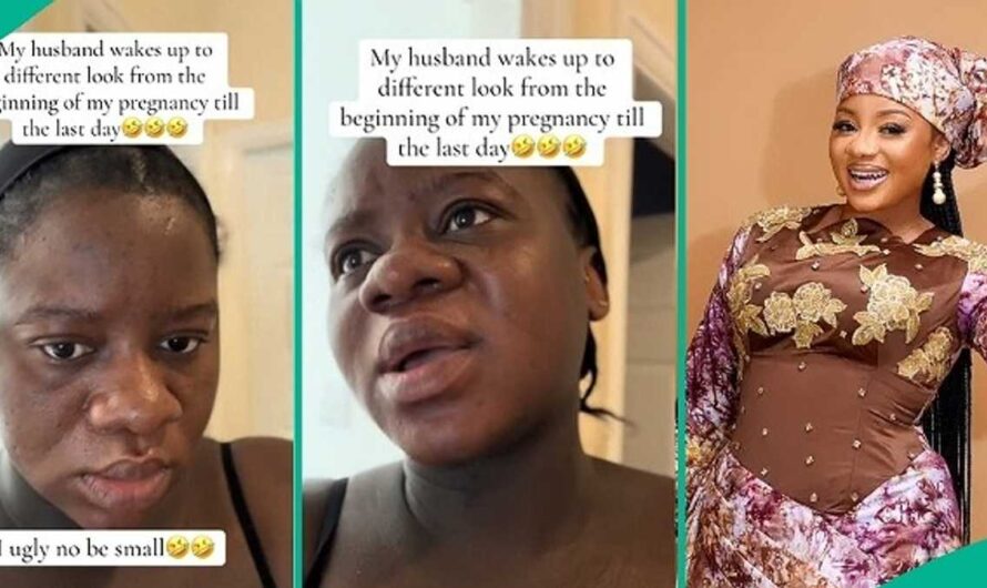 Video as Nigerian Man Teases Pregnant Wife Over Face Transformation, She Reacts