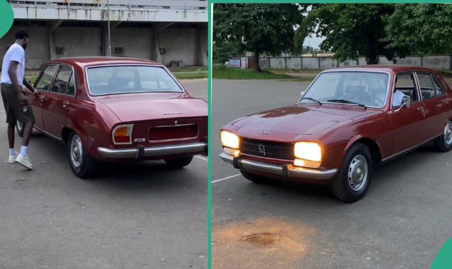 Peugeot 504 Car That Looks Clean and Beautiful Thrills Netizens As Man Drives It Out