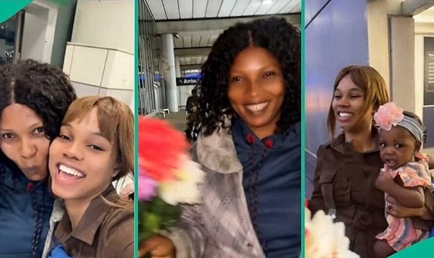 “I Promised to Take Her to London”: Lady Overjoyed as Her Mum Lands in UK, Video Melts Hearts