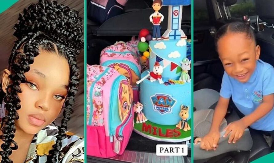 Nigerian Mum Splurges N5 Million on Son’s 4th Birthday Celebration, Displays N400k Cake in Video