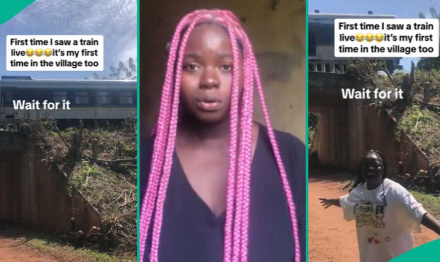 Nigerian Lady Rejoices As She Sees Train In Her Village For First Time, Dances In Excitement