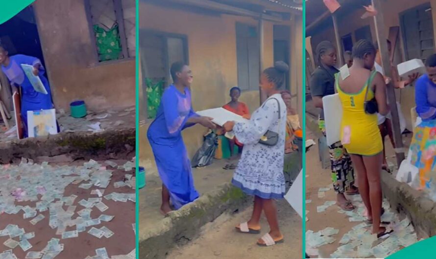 Siblings Celebrate Their Mum’s Birthday With Gifts, Sprays Her N20 Notes, She Reacts