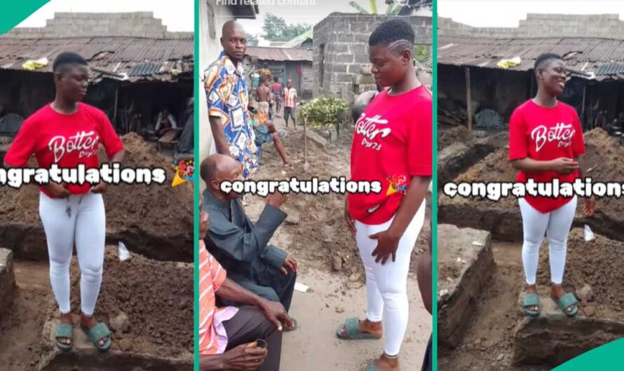 Despite Current Cement Prices, Nigerian Lady Starts House Foundation, Celebrates Building Project