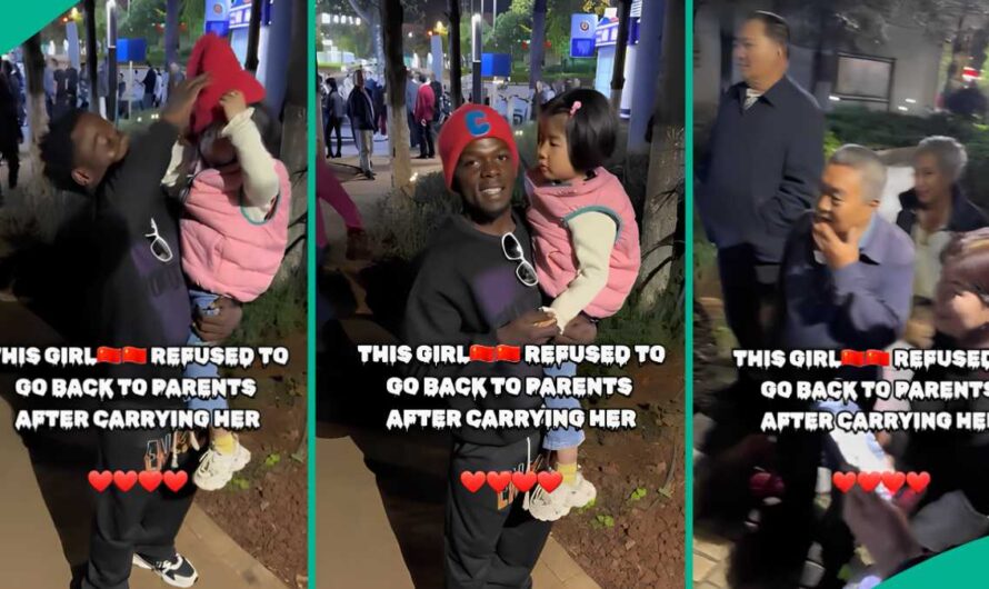 Man Who Carried Chinese Girl Awed as She Refuses to Go back to Her Parents, Video Amazes People