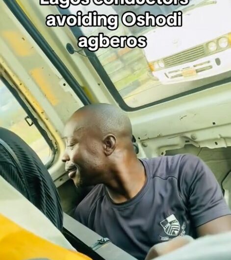 Bus conductor hides in vehicle to avoid ‘agberos’ extorti0n in Oshodi (WATCH)