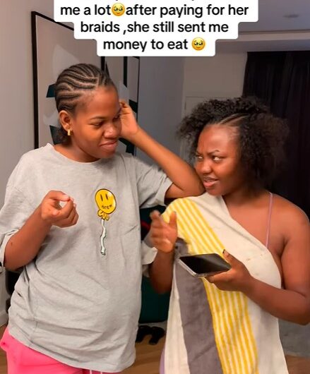 Pregnant hairstylist overjoyed as client surprises her with ₦60,000 for food expenses after payment for braiding services (VIDEO)