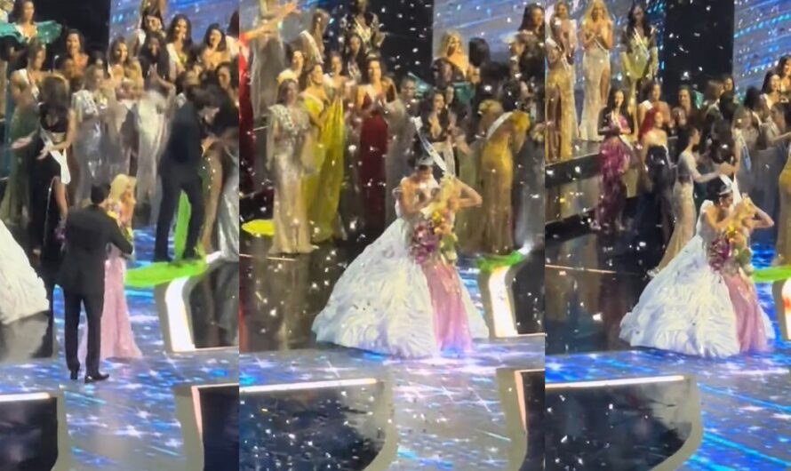 Fellow contestants rush to congratulate Chidinma Adetshina after she was announced as 1st runner-up at Miss Universe (WATCH)