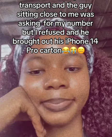 “More reason not to give you” – Male admirer shows off iPhone 14 Pro box after lady refuses to share number (WATCH)