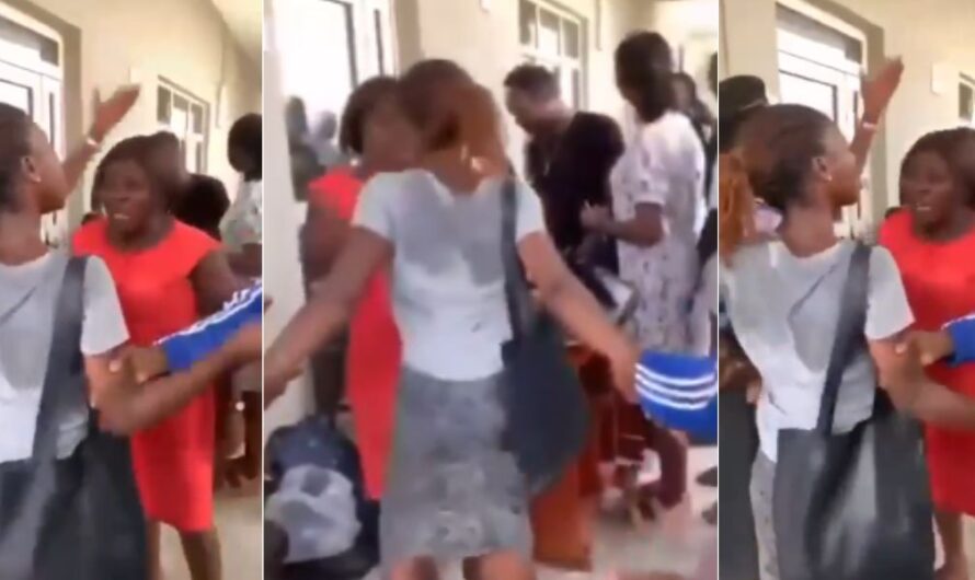 Drama as 100 level female student slaps her lecturer during a misunderstanding in class (Video)