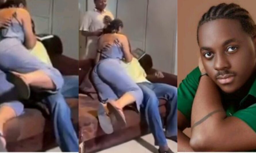 “Ned no go like this one” – Netizens react to actor Peter Kumba loved up scene with actress Regina Daniels in new movie about to produce(Video)