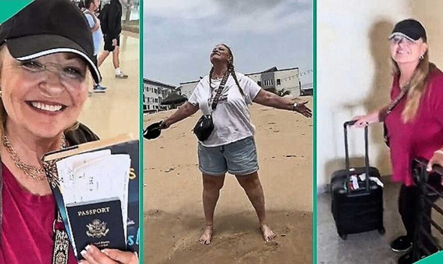 White Woman Who Loves Nigeria Packs Her Bags and Moves to Lagos, Video Shows Her With Fine Man