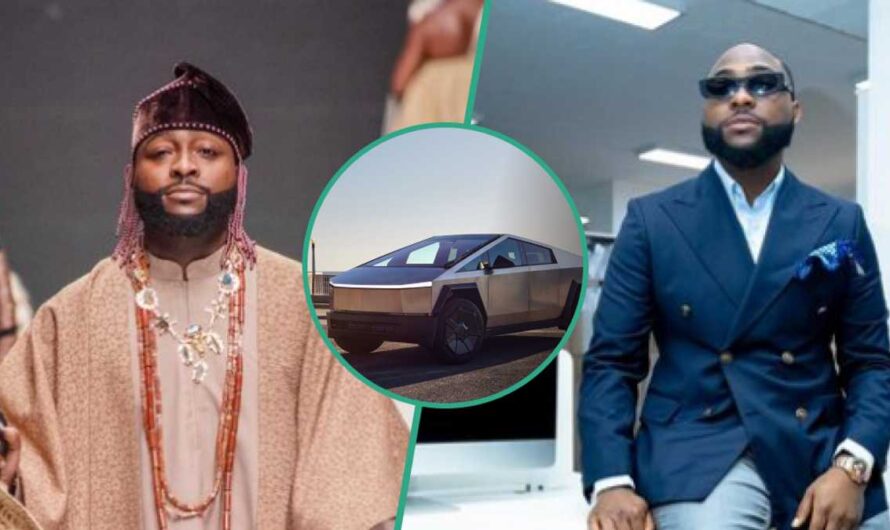 Davido Adds Tesla Cybertruck to His Car Collection, Clip As He Shares Why He Bought It: “Was Bored”