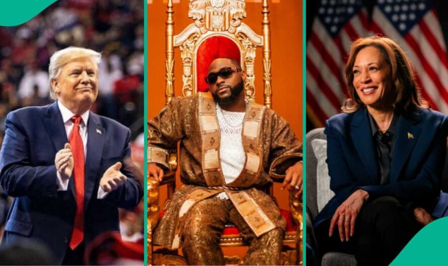 US Election: Davido Congratulates Donald Trump, Sends Message to Kamala, “You Should Be Proud”