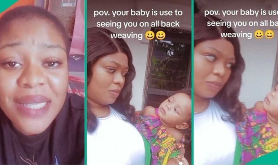 Mum Who Used to Rock All-back Hairstyle Leaves Baby Confused after Wearing Wig in Video