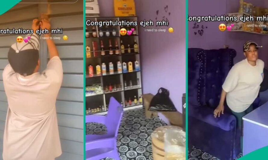 Lady becomes business owner, places CEO chair in her shop, Nigerians react