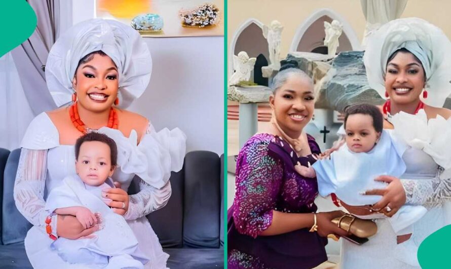 Nuella Njubigbo Dedicates Son In Church, Fans React to Her Expressions: “You Can Tell She Is Happy”