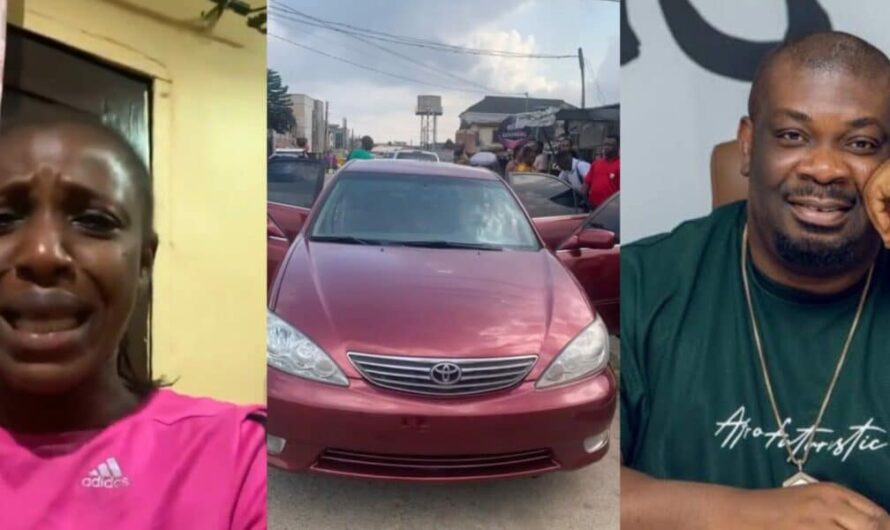 Lady sheds tears of joy as Don Jazzy gifts her N5M to buy car for children’s school runs.