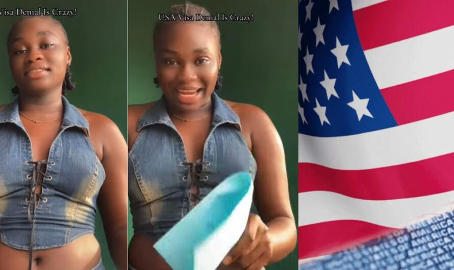 “There should be a policy for refund” – Nigerians express utmost displeasure as lady US visa gets denied after spending millions (Video)