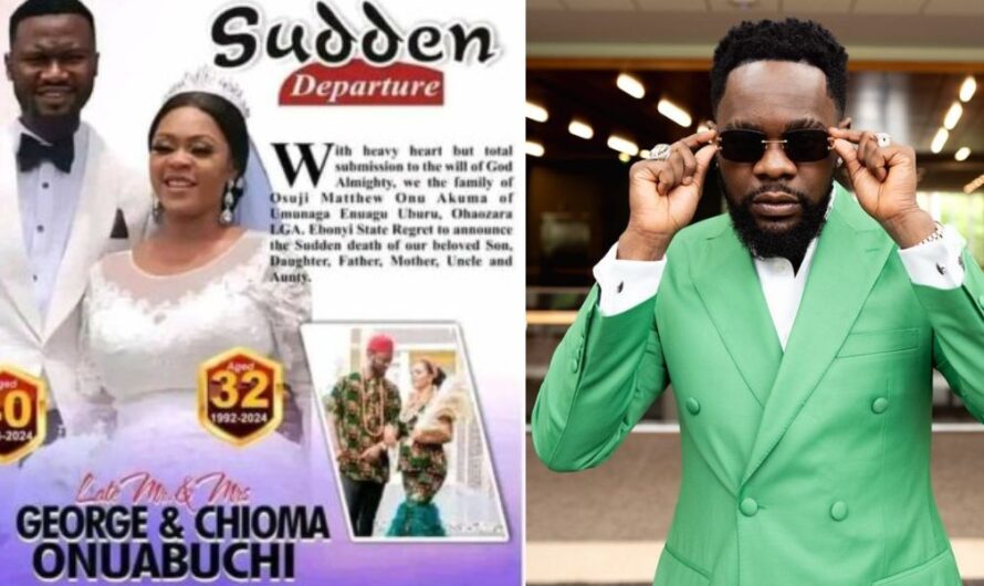 Tears flow as Patoranking sister and husband laid to rest in Ebonyi, singer breaks silence (Video)