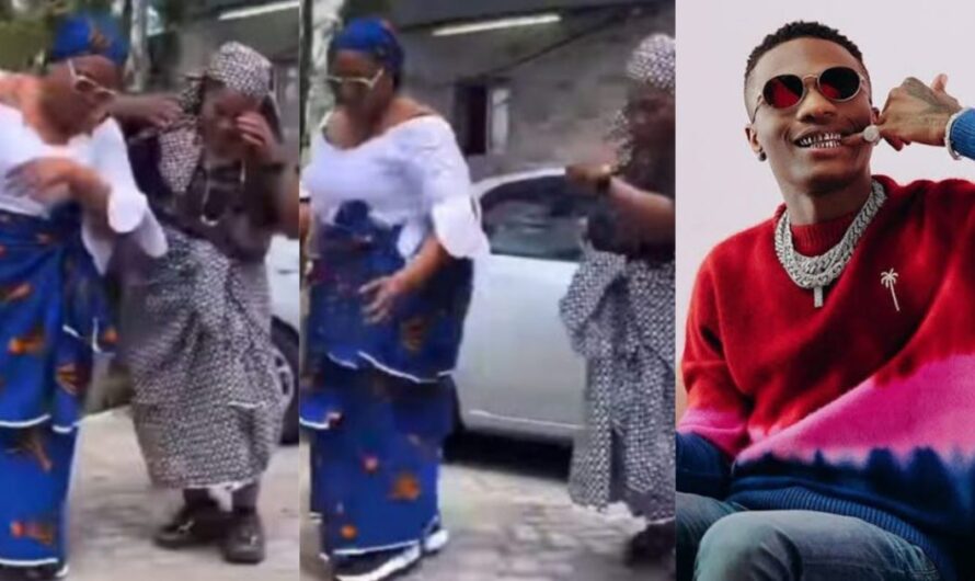 Two elderly women wow many as they storm street to show off amazing moves to Wizkid latest song ‘Dance’ (Watch)