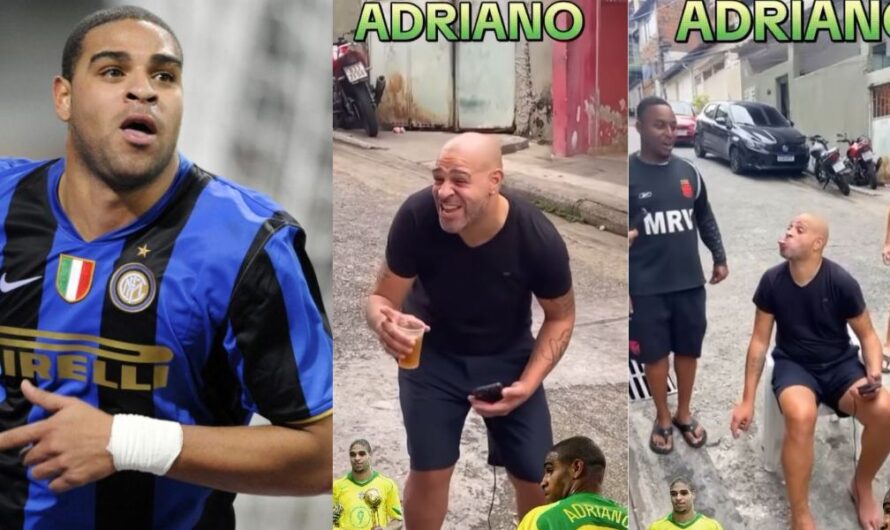 “His dad death really affected him” – Video of former Brazil footballer Adriano appearing intoxicated on the street stirs the internet (Watch)