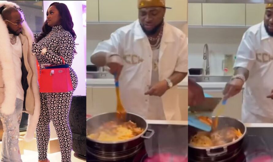 “Chef Chi did a great job” – Video of singer Davido cooking so hard inside the kitchen stirs reactions online (Watch)