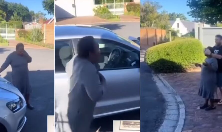 “So happy to see this” – Video shows heartwarming moment super-kind family gifts maid brand new car (Watch)