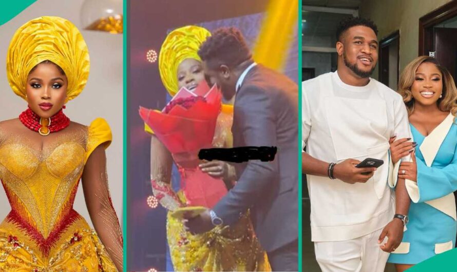 Veekee James’ Hubby Surprises Her With Flowers, Kisses on Stage While on Duty, Video Triggers Many