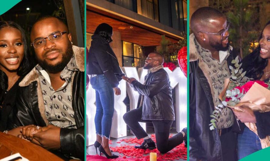 Nigerian Man in UK Proposes To Lady 50 Days After First Meeting, Proposal Photos Trend